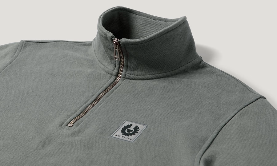 BELSTAFF QUARTER ZIP SWEATSHIRT